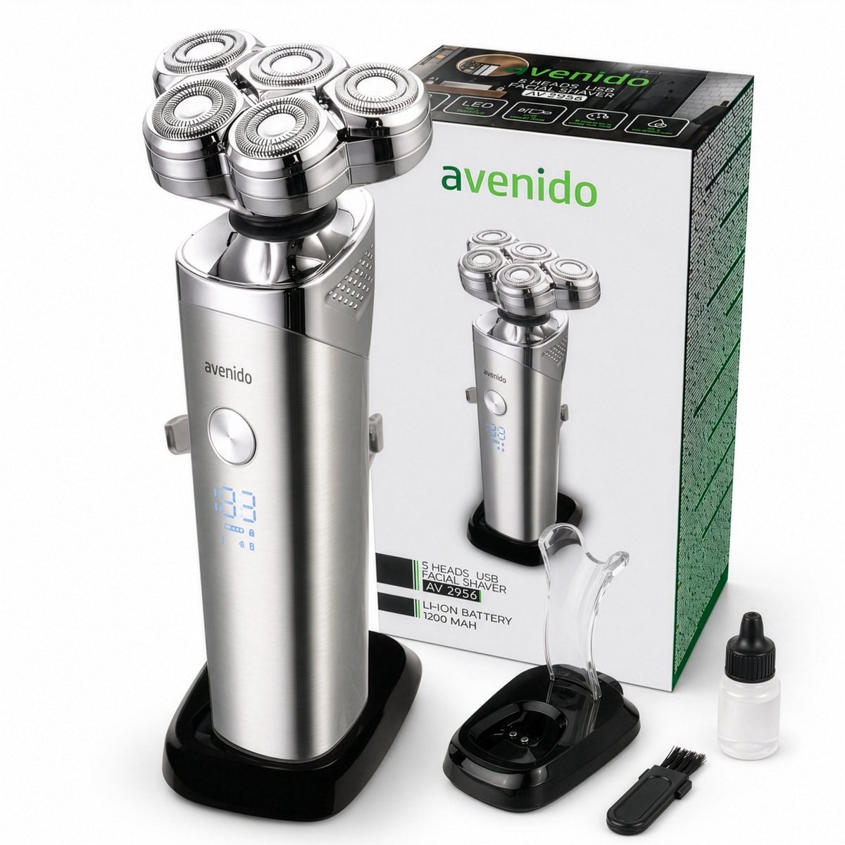 Avenido Hoofd Scheerapparaat Mannen - Skull Shaver Mannen - Head Shaver Mannen - Gezichts Scheerapparaat - USB-C - IPX6 - LED Display
