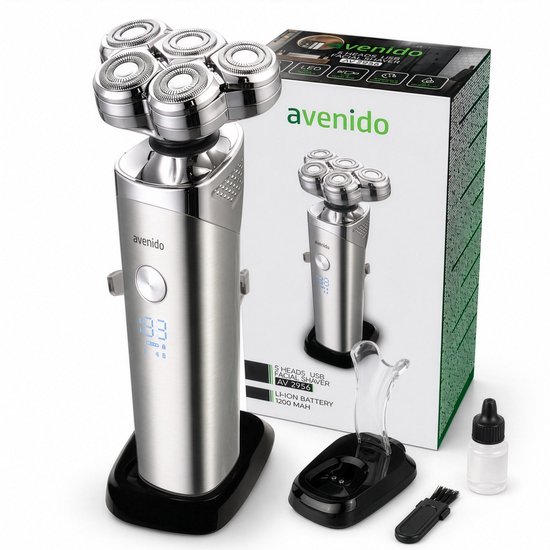 Avenido Hoofd Scheerapparaat Mannen - Skull Shaver Mannen - Head Shaver Mannen - Gezichts Scheerapparaat - USB-C - IPX6 - LED Display