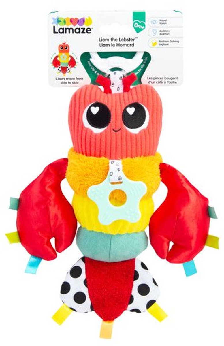 Lamaze speelgoed Liam de kreeft Clip & Go sensorisch baby speeltje.