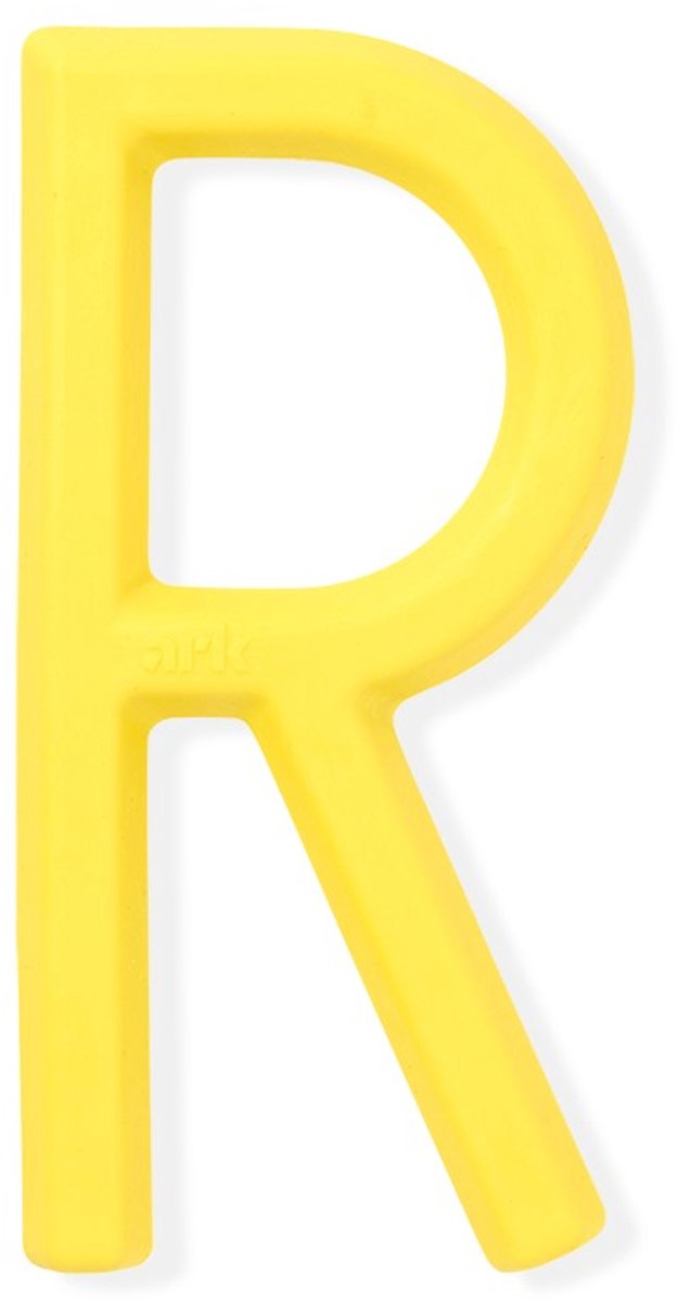 ARK Therapeutic bijtspeelgoed letter R geel sensorisch kauwspeelgoed.
