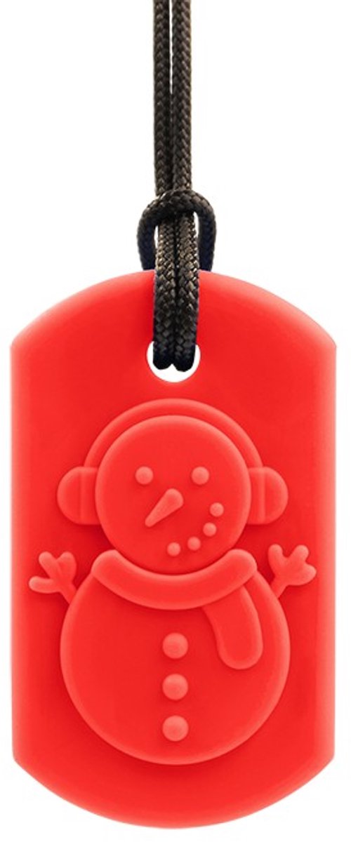 ARK Therapeutic bijtketting sneeuwpop rood kauwsieraad voor kinderen.