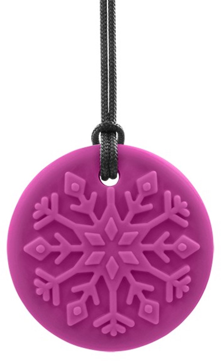 ARK Therapeutic bijtspeeltje sneeuwvlok magenta kauwsieraad voor kinderen.