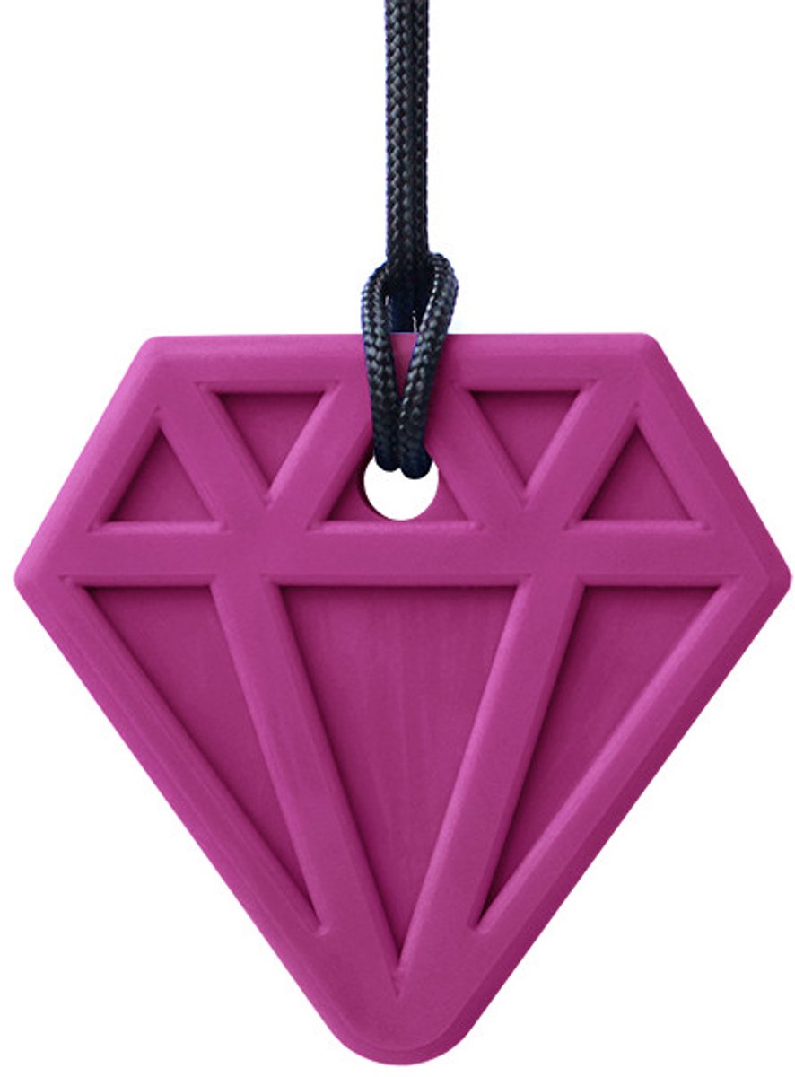 ARK Therapeutic bijtketting diamant kauwketting magenta speelgoed.