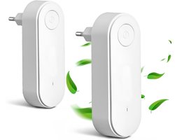 Plug in luchtreiniger-2 stuks plug in luchtreiniger kattenhaar-Luchtreiniger - mini-luchtreiniger met stekker - voor slaapkamer, huis en woonkamer, verwijdert rook en stof - wit - 11 x 3,7 cm