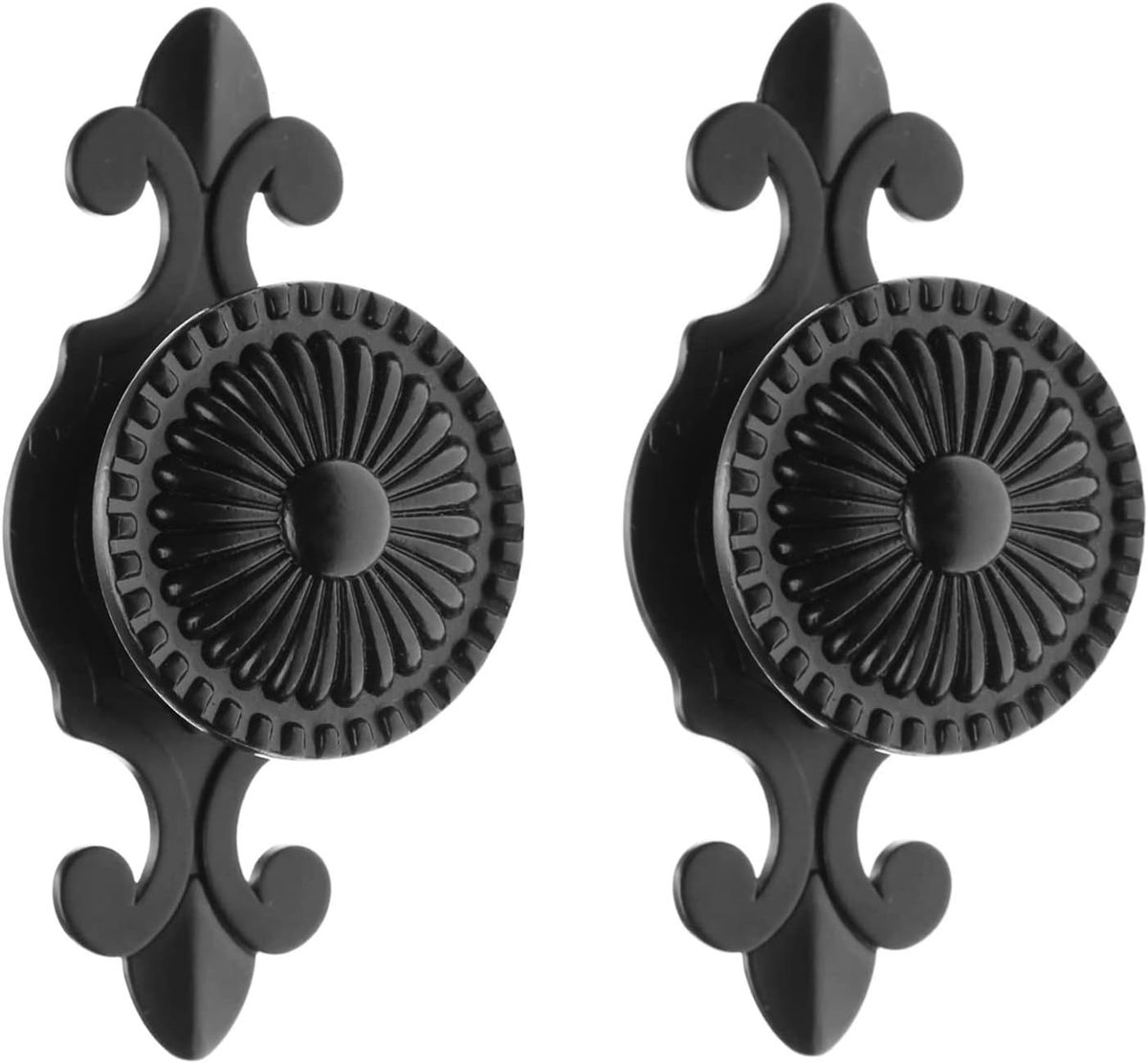 Ladeknoppen Set - Antieke Handgrepen Zinklegering - 2 Stuks - Duurzaam Corrosiebestendig Design - Voor Keukenkast Kledingkast Lade - Zwart