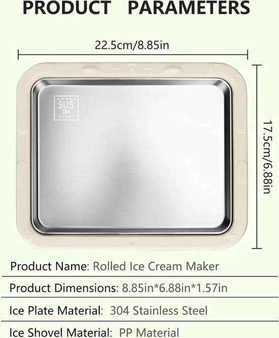 Rolled Ice Cream Maker - Zelf IJs Maken - Incl. 2 Spatels - Zonder Stroom - Teppanyaki - IJsmaker IJsmachine - IJsrolplaat - Roze — afbeelding 5