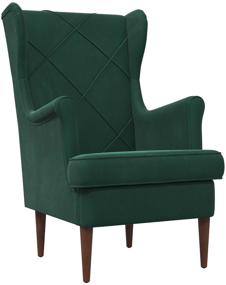 vidaXL - Fauteuil - Donkergroen - Fluweel