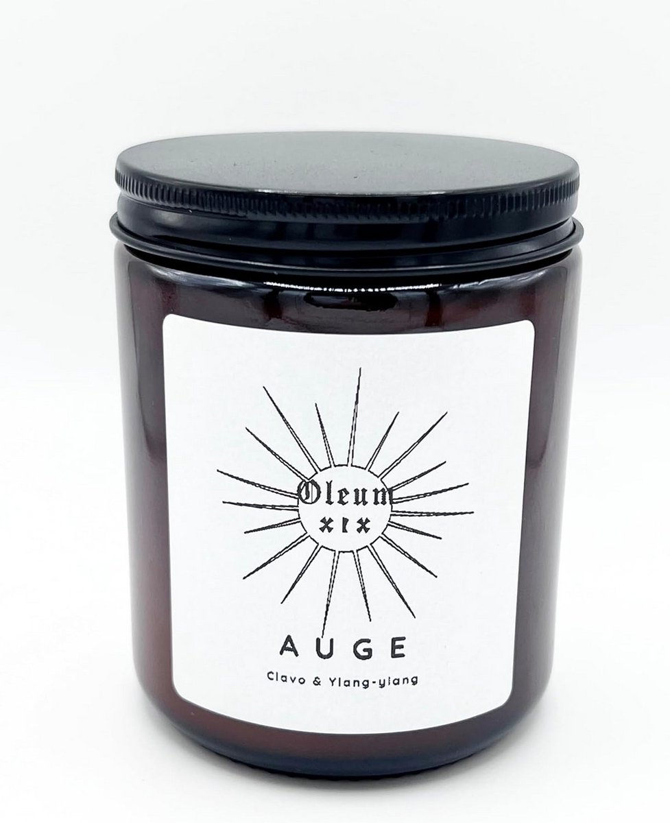 Rituele oogkaars, etherische oliën van anjers en ylang-ylang, handgemaakte sojakaars, handgemaakte kaars, cadeaukaars
