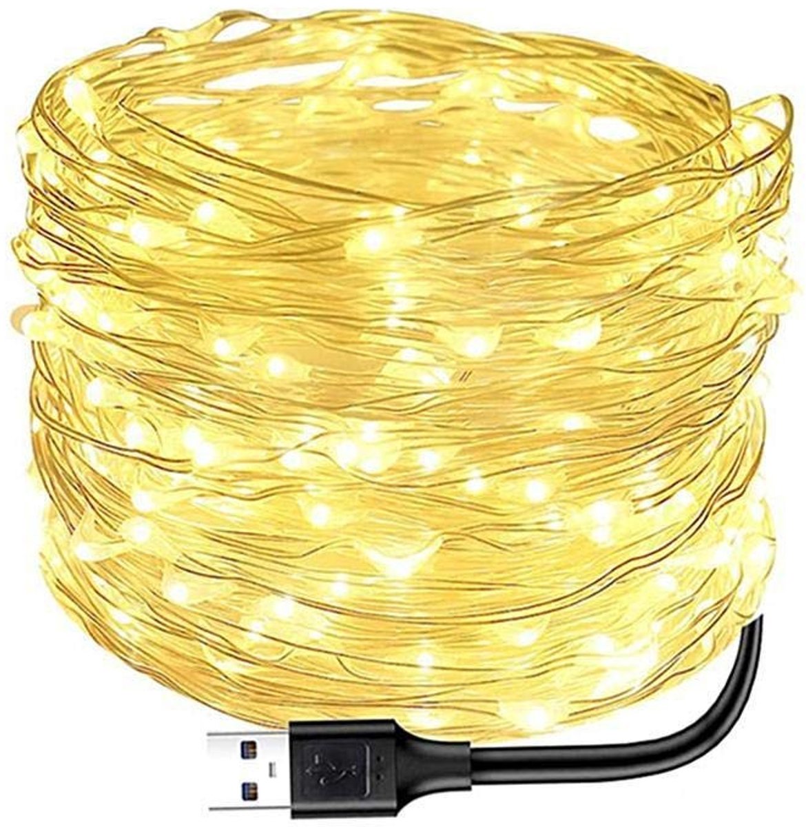 ONF3 - LED Fairy Lights - USB Aangedreven Sfeerverlichting - Warm Wit - 10 meter - 100 LED's - Decoratie - Geschikt voor feesten - Bruiloften en...