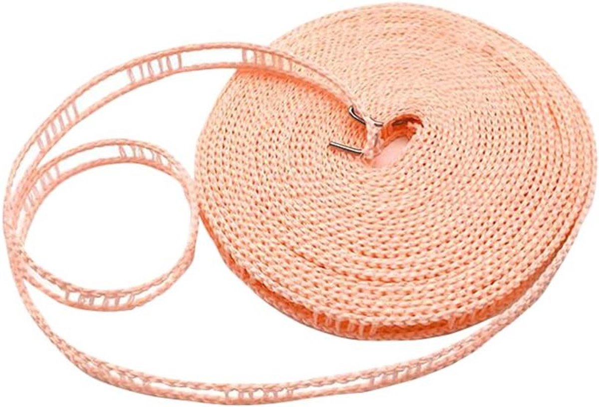 Waslijn - Droogtouw Hanger - Kleding Drogen - Winddicht Ontwerp - 10 Meter - Oranje