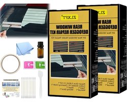 Ruit Ontdooier Reparatie - Verwarmingslijn Herstel - Auto Onderhoud - Effectieve Conductieve Materiaal - 2 Delige Set - Grijs