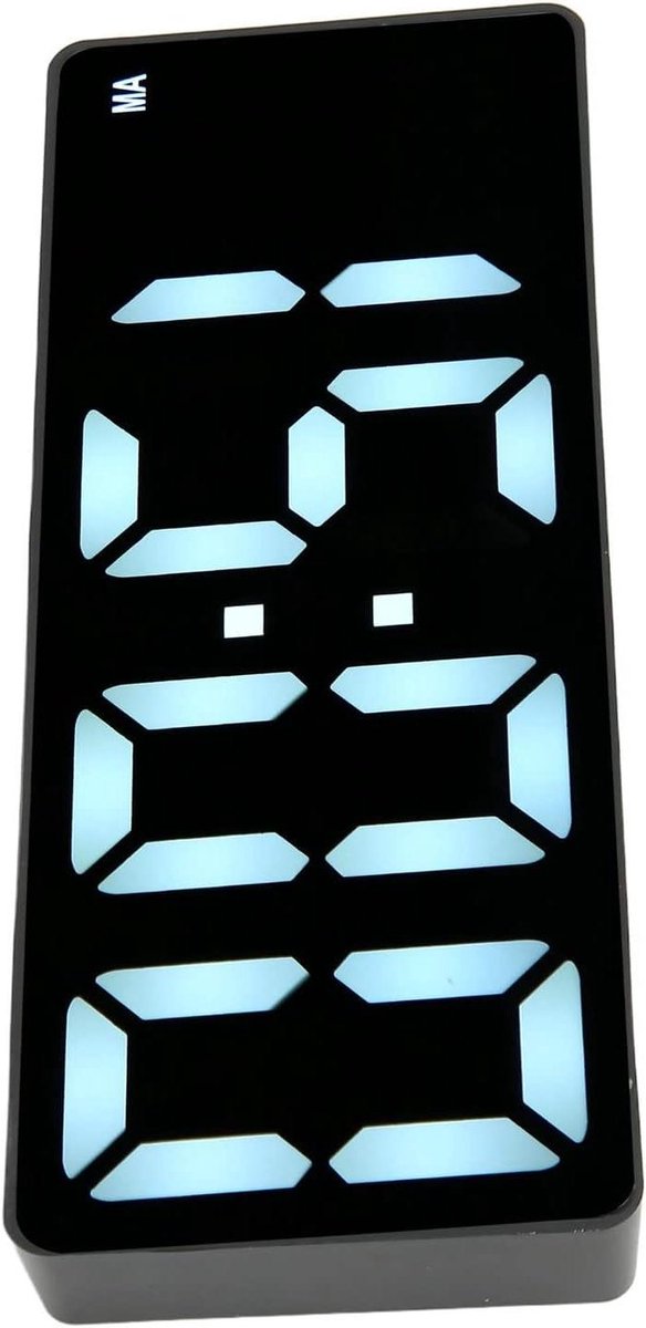 Digitale Wekker - Spiegelklok LED - Wakker Worden - Groot Display Temperatuur - 7x4 cm - Zwart