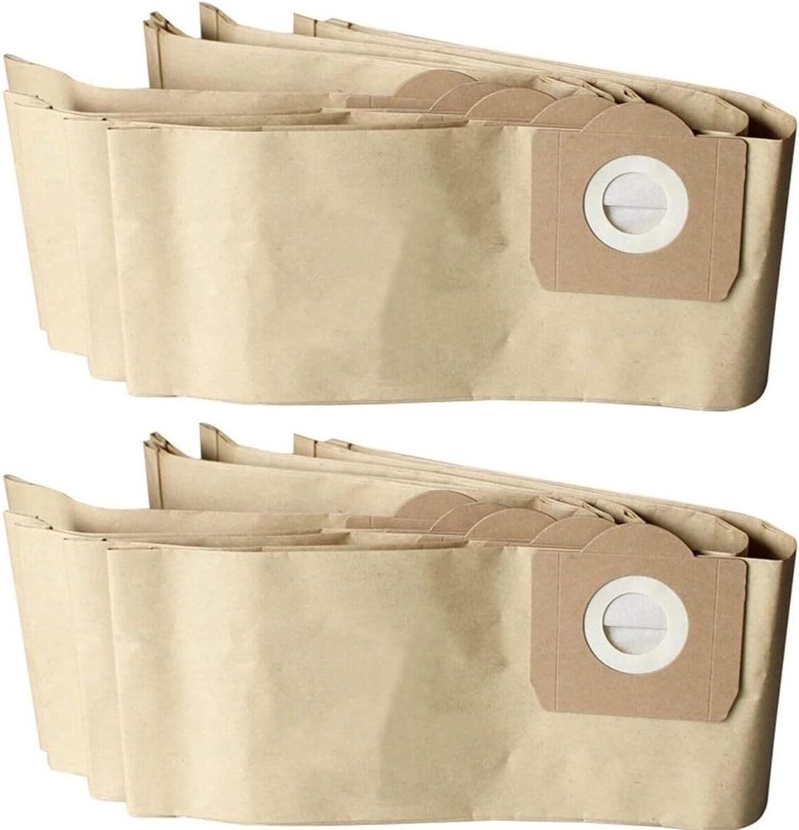 Stofzuigerzakken Papier - Cilinderzakken Set - Stofvrij Houden - Verbeterde Filtratie - 5 Stuks 30L - Beige
