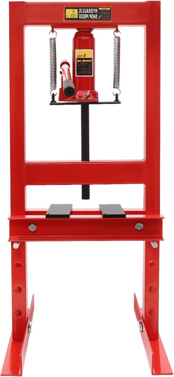 Werkplaatspers - Hydraulische pers - Onderdelen persen - 6T drukvermogen - 50x40x90 cm - Rood