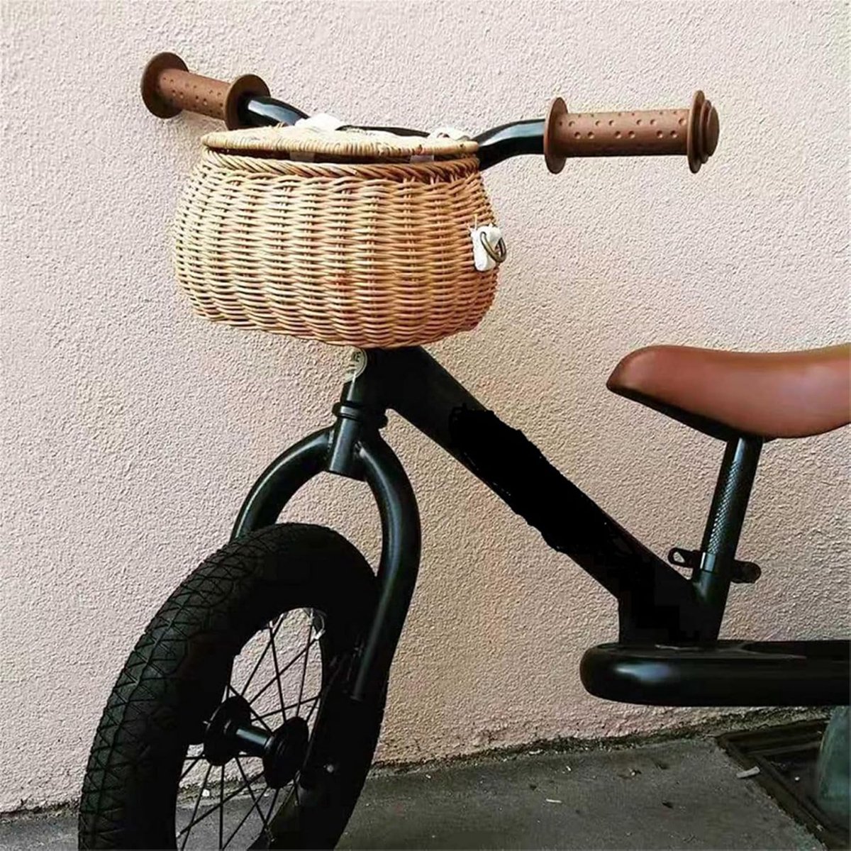 Kinderfietsmand - Rieten mand - Spullen meenemen - Handgeweven - 25x20 cm - Natuurlijk