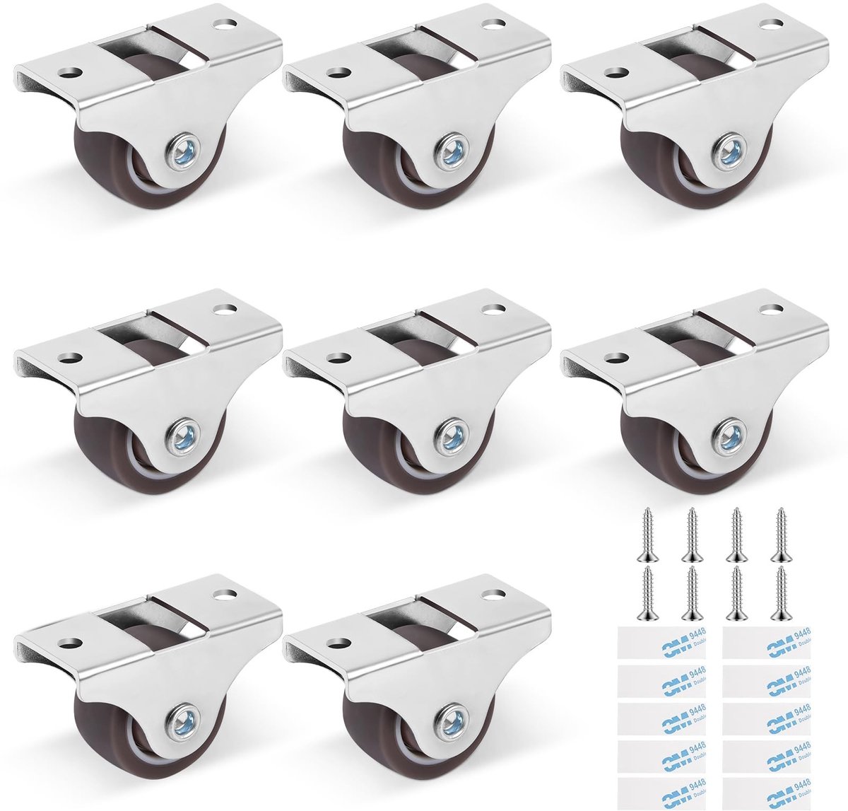 SPHProducts - Rubber Meubelwielen - 8 Stuks - Stil en Vlekvrij - 25mm - Perfect voor Meubels - Geschikt voor Harde Vloeren - Zwart