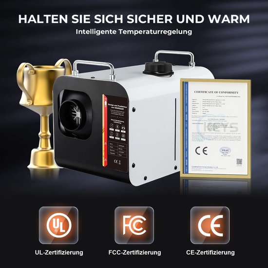 Diesel Luchtverwarmer - Standkachel - Ruimtes Verwarmen - App Bediening - 8 kW - Wit — afbeelding 3