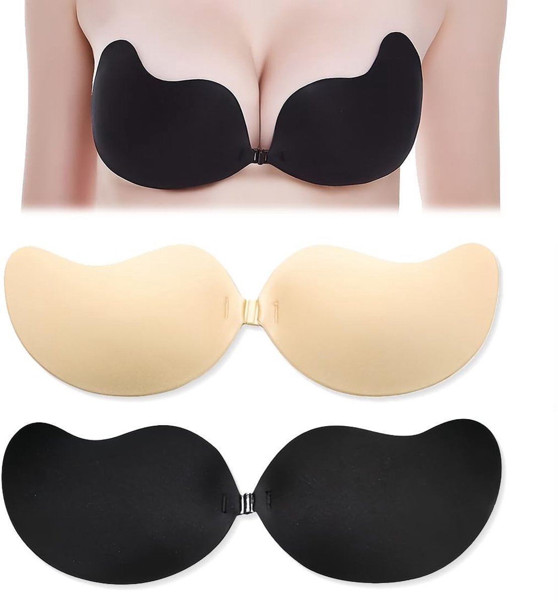 aladdien - Zelfklevende Silicone Bh - Herbruikbare Push-Up Ondersteuning - Volle Dekking - Ideaal voor onder kleding - Comfortabel en ademend - Gesc...