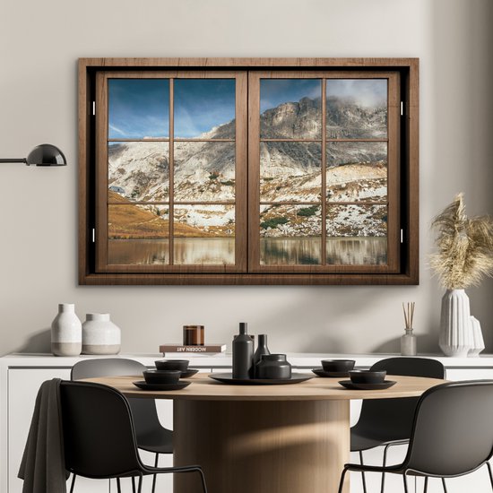 Décoration murale Métal - Peinture Aluminium Industriel - Transparent - Water - Roche - 120x80 cm - Dibond - Photo sur aluminium - Décoration murale industrielle - Pour le salon/chambre