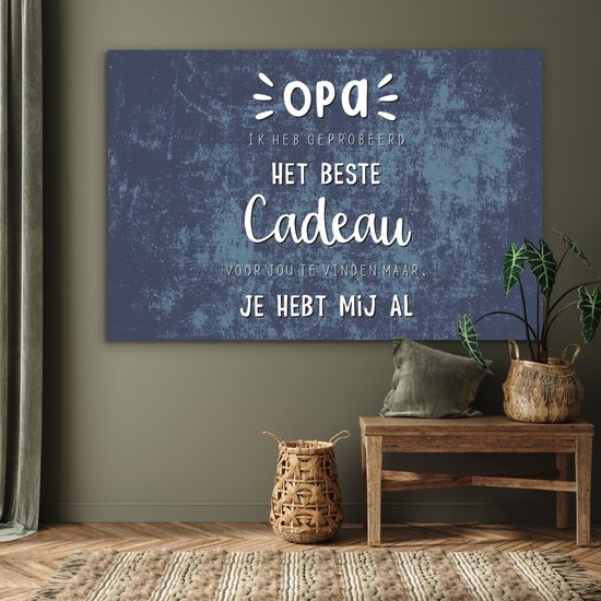 Décoration murale Métal - Peinture Aluminium Industriel - Le meilleur cadeau - Proverbes - Citations - Grand-père - 180x120 cm - Dibond - Photo sur aluminium - Décoration murale industrielle - Pour le salon/chambre