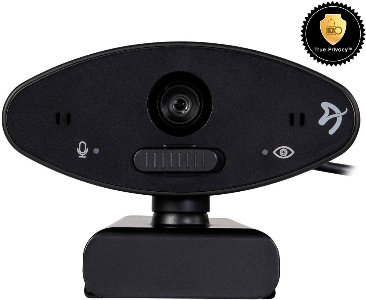 Arozzi Occhio True Privacy™ Webcam - Cameracover & Hardware Mic Schakelaar - Zwart