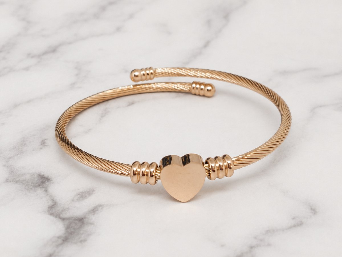 Mei's Muse Love Is All - Armband - 316L RVS - Roségoud - polsmaat 15,5 t/m 20 cm
