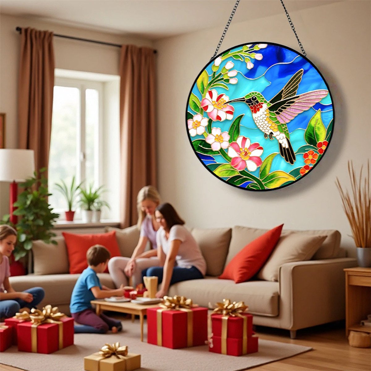 Glazen Zonnevanger | Transparante maanvormige zonnevanger/dromenvanger | Elegante raamdecoratie die een warme sfeer in huis creëert | Woondecoratie | 16 cm | Stijl 38