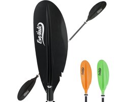Kajak Peddel Zwart – EvoNautic – Aluminium 2-delig 222 cm – Verstelbaar Roeispaan voor Kano & Kayak