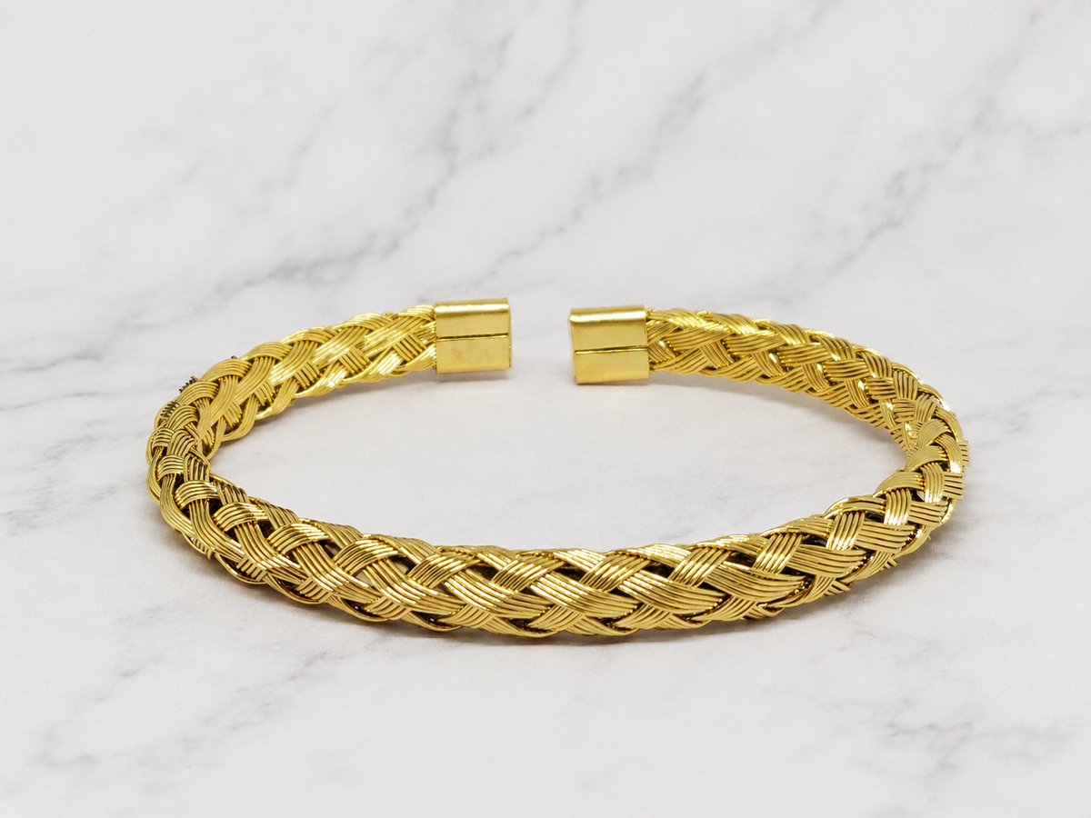 Mei's Muse Lucky Wires - Armband - 316L RVS - Goud - polsmaat 16,5 cm t/m 21 cm
