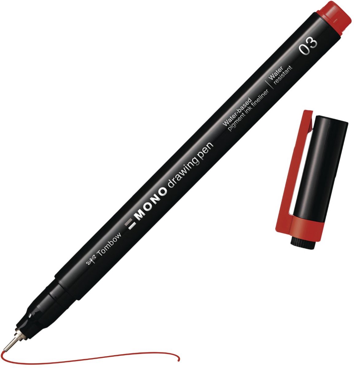 Tombow Mono Fineliner - 03 - 0.38 mm - Fijne punt - Rood
