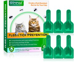 Oimmal Anti Vlo & Teek Druppels voor Katten - Katten Supplement - 6 Ampullen