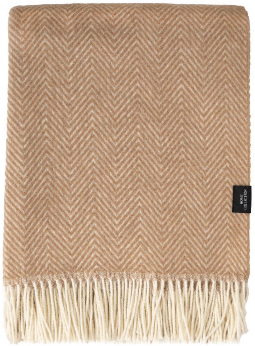 WOOOL® Plaid - Manhattan (Beige) - 140x200cm - 100% Wol