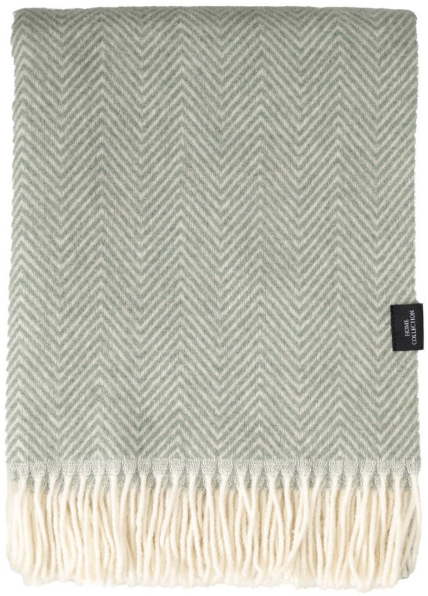 WOOOL® Plaid - Manhattan (Lichtgroen) - 140x200cm - 100% Wol