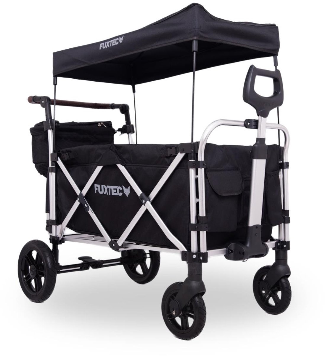 FUXLIFE by FUXTEC CTL950 Bolderkar Premium - Opvouwbaar - Zwart | Met Veiligheidsriemen & Zonnedak - Strandkar & Handkar - Max. 75kg