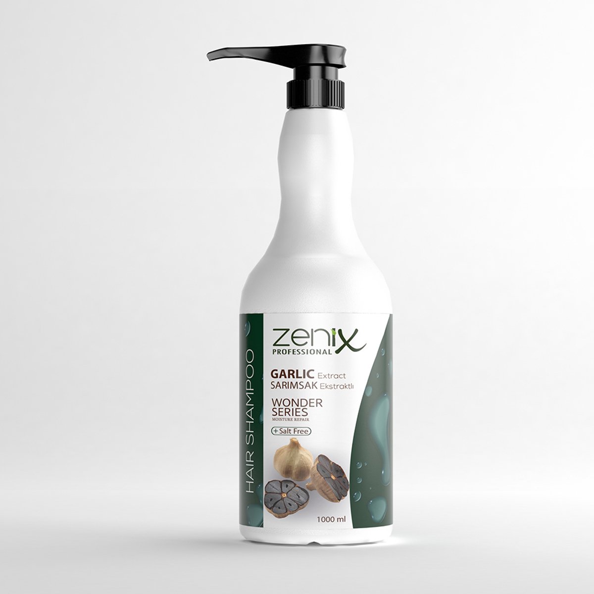 Zenix Hair Care Shampoo Black Garlic 1000 ml – Shampoo met Zwarte Knoflookextract – Voor Sterker en Gezonder Haar