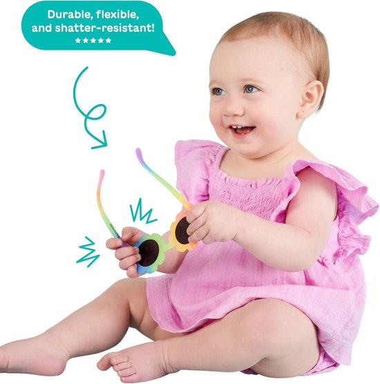 Baby Zonnebril - Kinderen Zonnebril - Bescherming Buiten - Onbreekbaar Flexibel - 100% UV - Bloemenprint — afbeelding 2