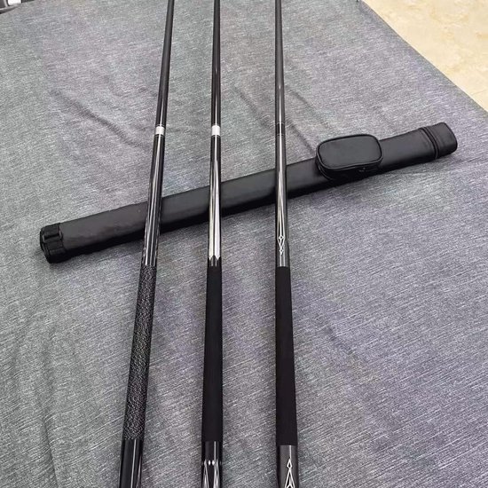 Biljartkeu - Pool Stick - Biljart Spelen - Koolstofvezel Constructie - 147CM - Zwart van Merkloos — afbeelding 2