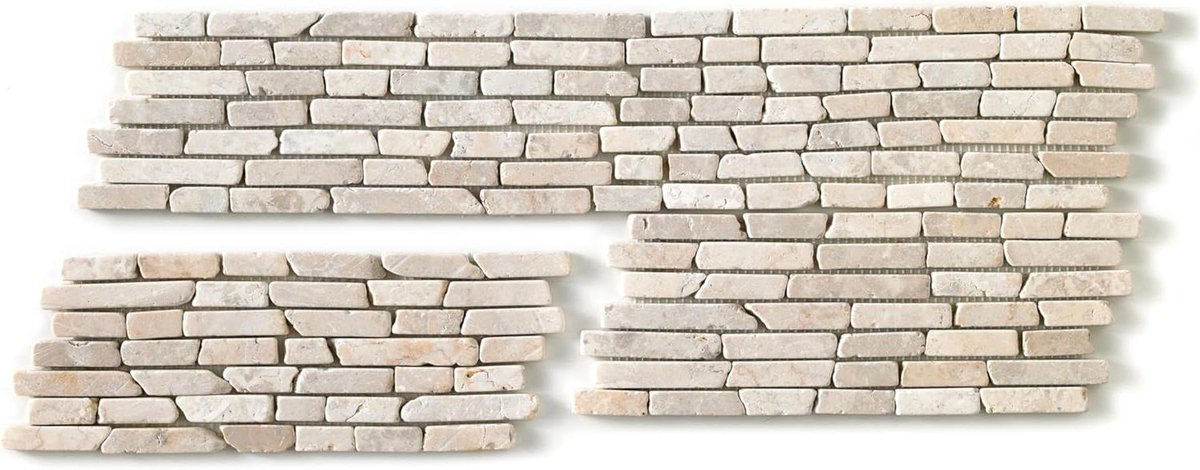 Natuursteen Mozaïektegels - Marmer Wit - Vloer en Wand - Vochtbestendig - 1m² - Wit