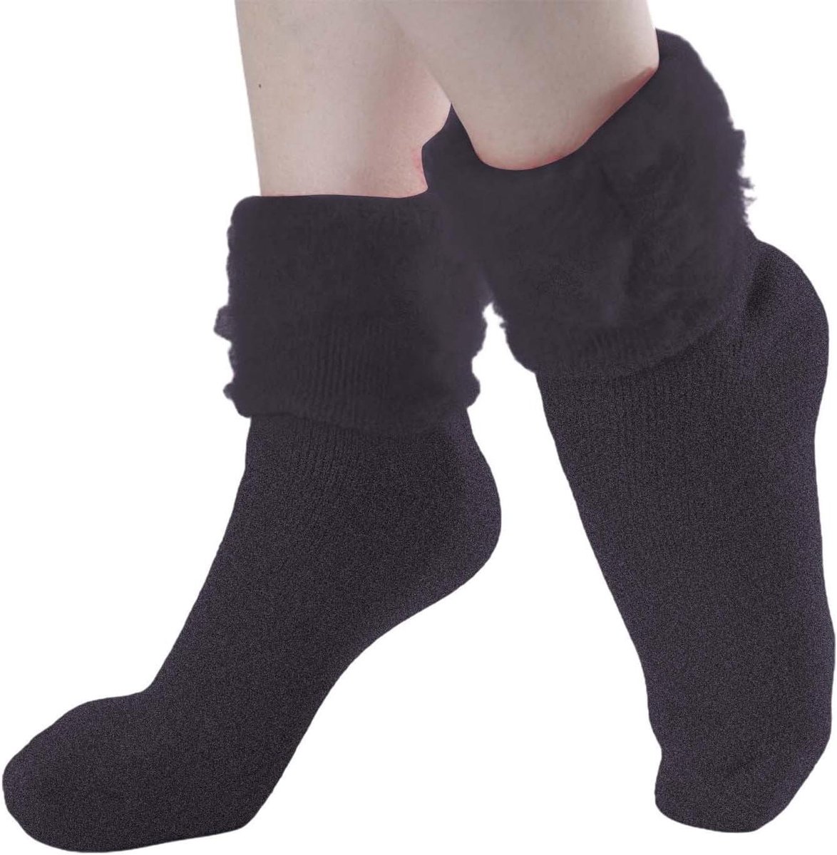 Comfortabele Sokken - Pantoffels Dames - Winterse Warmte - Gebreide Zool - Meerkleurig - Effentint