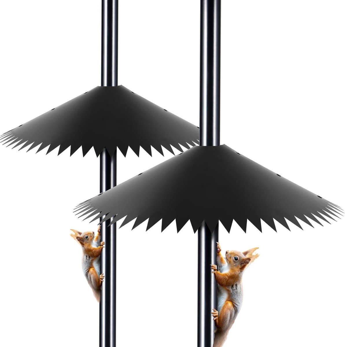 aladdien - Eekhoornafscherming - Voederpaal - Bescherming voor vogelvoer - 2 Stuks - Buitenpaalbevestiging - Tuinaccessoire - Geschikt voor vogels