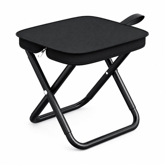 Heuts Goods - Mini Campingstoel - Vouwstoel - Campingstoel Opvouwbaar - Strandstoel - Kampeerstoel - Makkelijk Draagbaar - Inklapbaar - Lichtgewicht - Zwart van heuts-goods — afbeelding 2