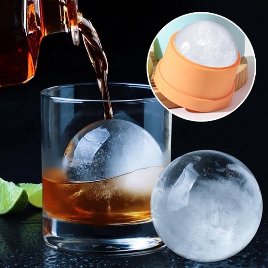 IJsballen Maker - IJsvorm Bekers - Dranken Koelen - Luchtdicht Deksel - 10x10x13 cm - Wit — afbeelding 2