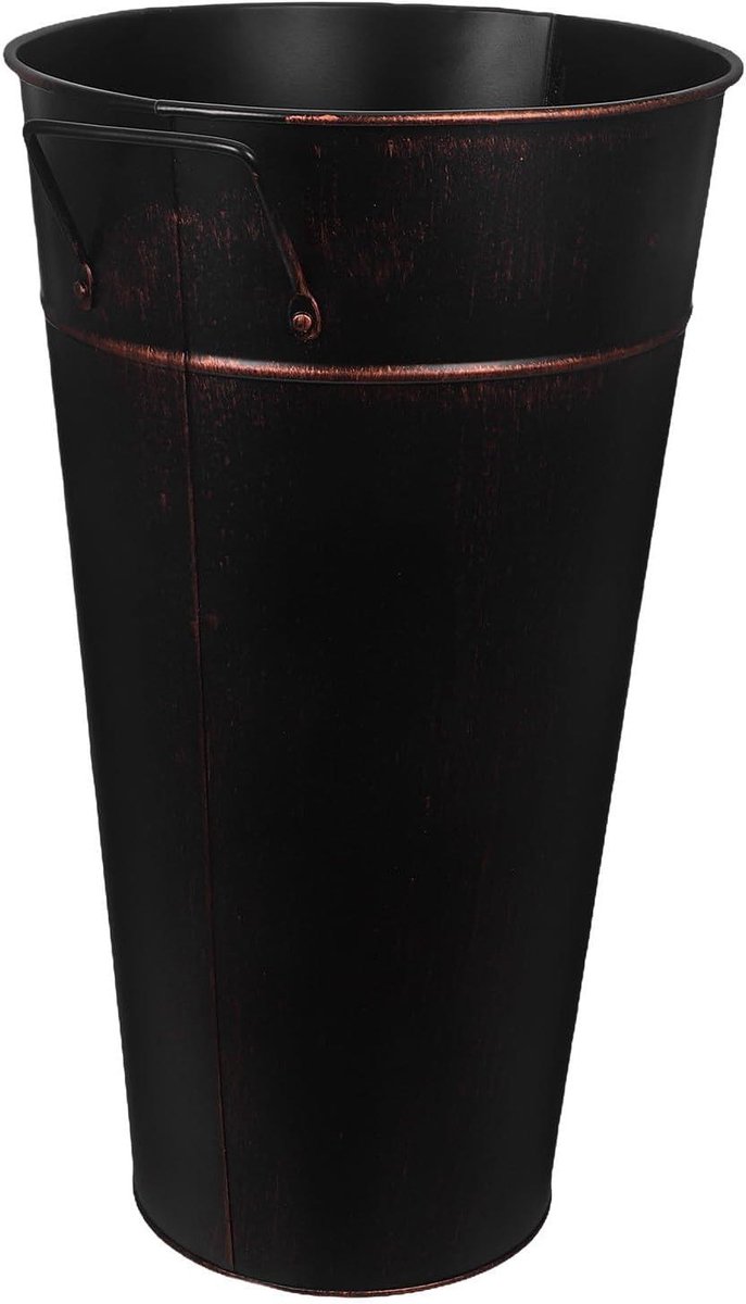 Metalen Houtmand - Brandhout Emmer - Haardhout Opslag - Met Handvat - 35 x 22.5 x 20 cm - Donkerbruin