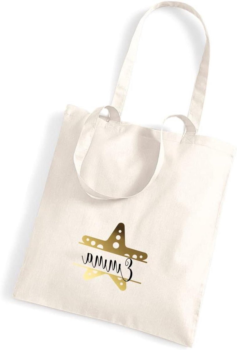 Jute tas - Stoffen draagtas - Persoonlijk cadeau - Bedrukt met naam - 38 x 42 cm - Naturel