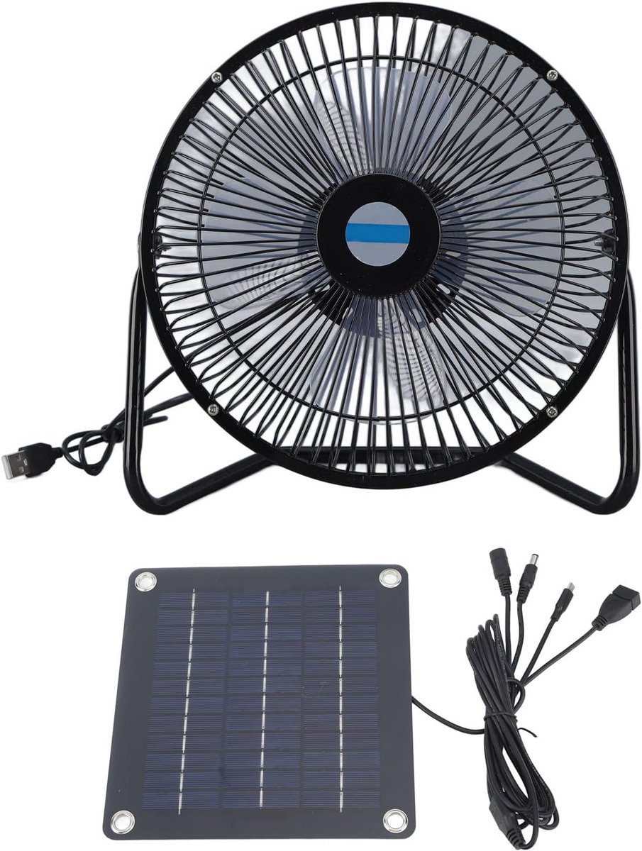 Draagbare Zonneventilator 8 Inch USB Oplaadbaar voor Buiten en Ventilatie
