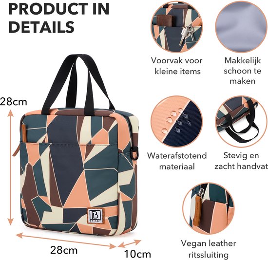 Brisby 4 Laags Geïsoleerde Koeltas - Lunchtas 7 liter - Abstract Colours van Brisby — afbeelding 2