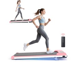 3-in-1 opvouwbare loopband - loopband - elektrisch loopkussen - 8% helling - 1-8 km/u - 2,5 pk motor - 38.5 cm breed oppervlak - afstandsbediening - LCD-scherm - 130 kg draagvermogen - Roze