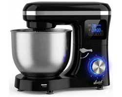 Vivid Green 2000W Keukenrobot - 6.2L - Display & Instelbare Timer - Mixer met Mengkom - Keukenmachine - Keukenmixer - Zwart