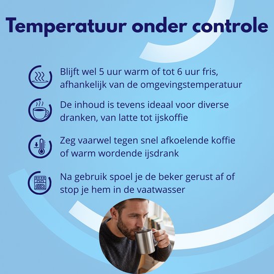 Knaak Set van 2 Dubbelwandige Mokken - Roestvrij staal - 300ML — afbeelding 2