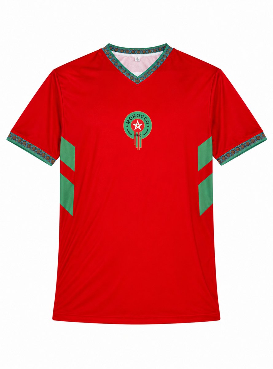 Voetbalshirt Marokko | Marokkaans Elftal shirt | WK Voetbal / Africa Cup T-shirt | Morocco sportshirt | Maroc supporter kinderen | maat 128